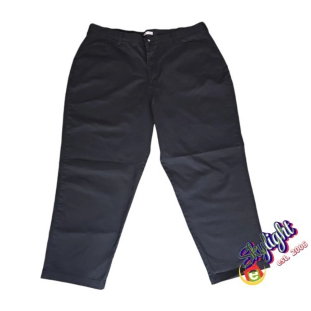 Lee Women's Black Chino Tapered Style Pants Slight Size 24‎ Petite